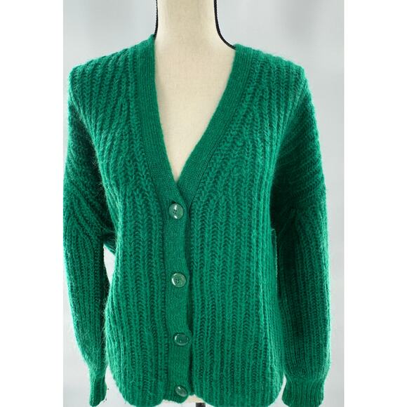 Sezane Emerald Button-Up Sweater - Picture 3 of 7